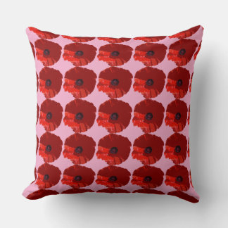 COUSSIN COQUELICOTS ROUGES FLEUR COQUELICOT
