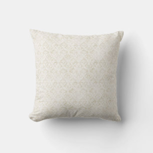 Coussin Coquette en damas blanc vintage