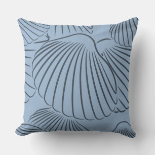 Coussin Coquillage Motif à âme plate élégant en acier bleu
