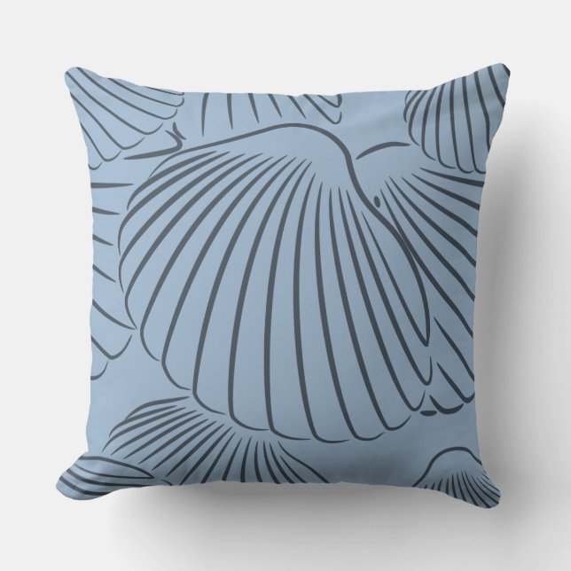 Coussin Coquillage Motif à âme plate élégant en acier bleu (Recto)