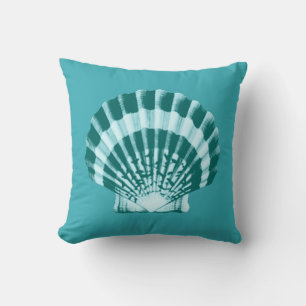 Coussin Coquillage - Tons bleu turquoise