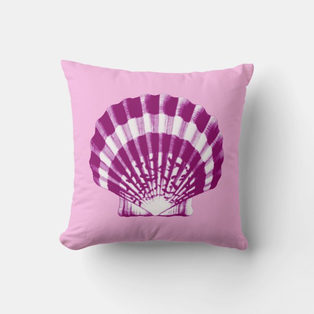 Coussin Coquillage - violet et blanc (Recto)