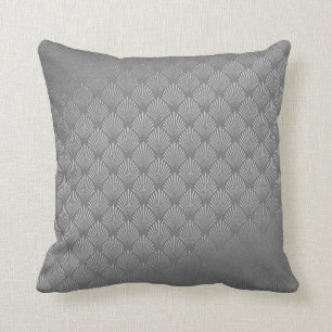 Coussin Coquillages argentés VIP de gammes de gris d'art