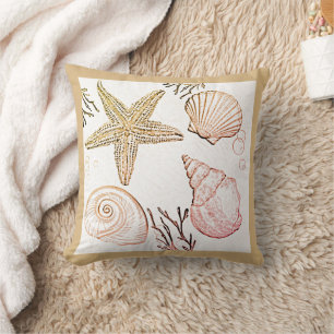Coussin Coquillages Beige Beige Neutre Coquillages Jeter O