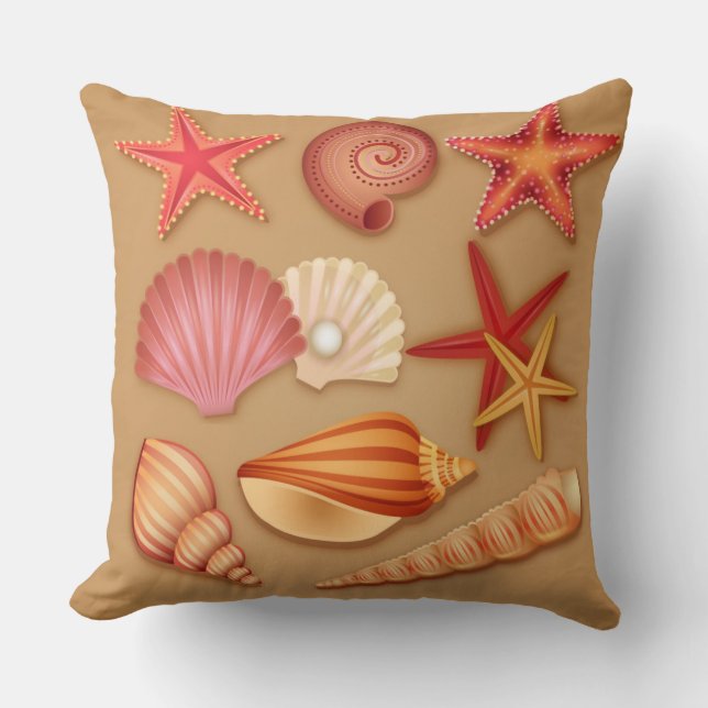Coussin Coquillages De Plage (Recto)