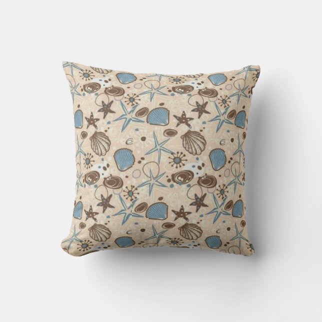 Coussin Coquillages Sur Le Sable (Recto)