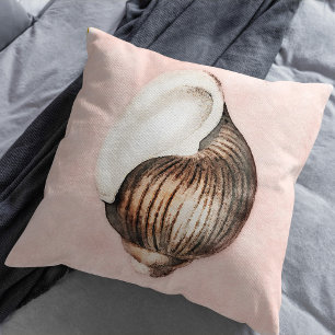 Coussin Coquille de mer - Aquarelle Plage Décor Plage de c