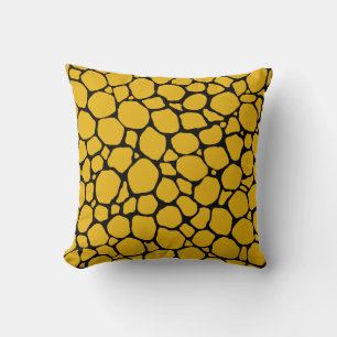 Coussin Coquille de moutarde jaune et noire Imprimer