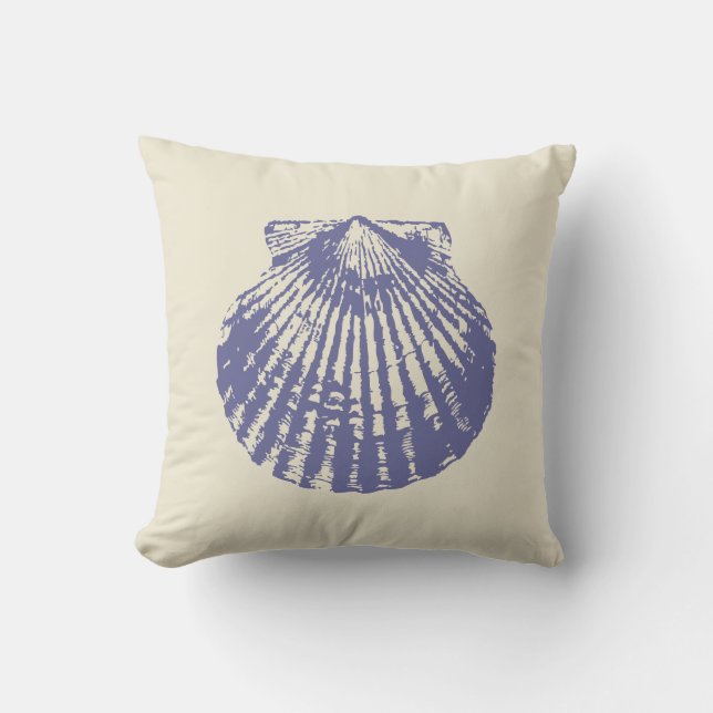 Coussin Coquille de paille bleue (Recto)