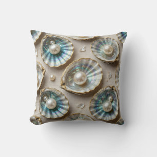 Coussin Coquille d'huître dorée en nacre d'ormeau