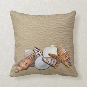 Coussin Coquilles de mer sur la plage