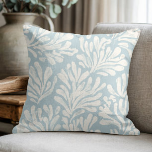 Coussin Corail Bleu Côté Mer