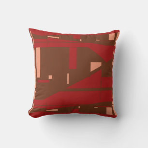 Coussin Corail Brown sur Motif classique en mosaïque rouge