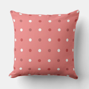 Coussin Corail clair et points blancs