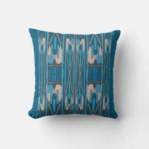Coussin Corail de rouille turquoise sur mosaïque méditerra
