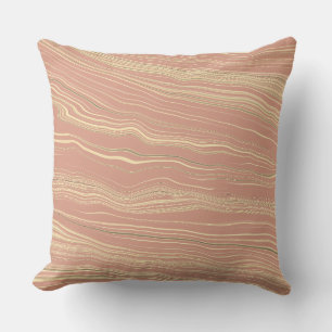 Coussin Corail doux contemporain, beige avec motif lin