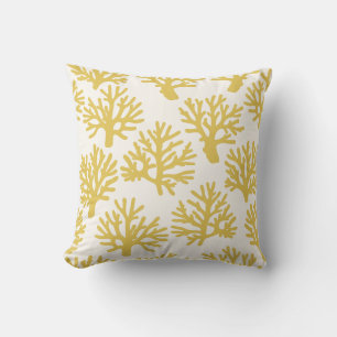 Coussin Corail Drift Jaune Blanc