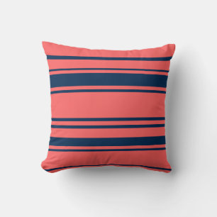 Coussin Corail Moderne Rouge Et Bleu Motif