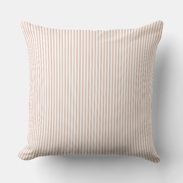 Coussin Corail rose pâle cueillette en bande (Recto)