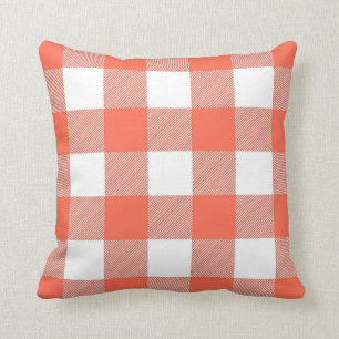 Coussin Corail vivant Plaid En vichy couleur de 2019 Popul