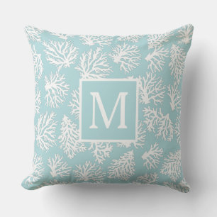 Coussin Coral Reefs été plage côtière monogramme