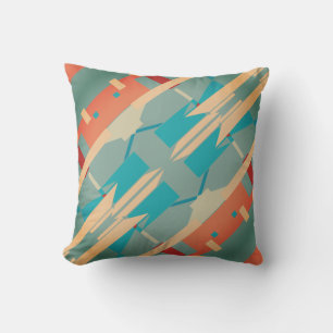 Coussin Coral Turquoise Beige Turquoise Diagonal Sud-Ouest
