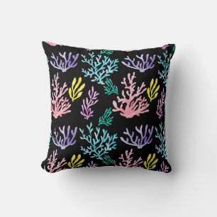Coussin Coraux aquarelle peint sans couture motif