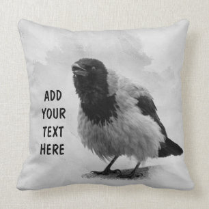 Coussin Corbeau à capuchon