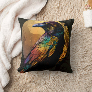 Coussin Corbeau d'Halloween vintage
