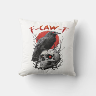 Coussin Corbeau, F-Caw-F Drôle d'oiseau F-Caw-F Lune Gothi
