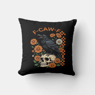 Coussin Corbeau F-Caw-F Drôle Halloween Gothique Créatif