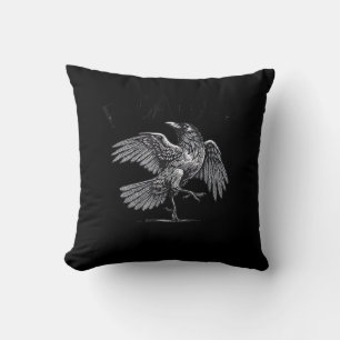 Coussin Corbeau, F-Caw-F Oiseau Drôle Lune Gothique Humour
