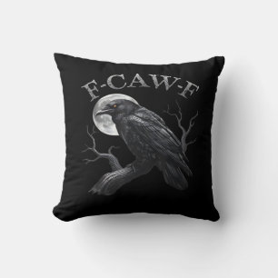 Coussin Corbeau F-Caw-F Oiseau Drôle Lune Rétro Classique