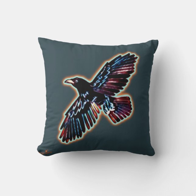 Coussin Corbeau Iridescendant (Recto)