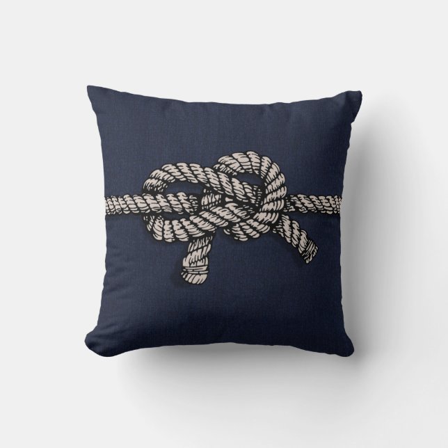 Coussin Corde nautique nouée grande (Recto)