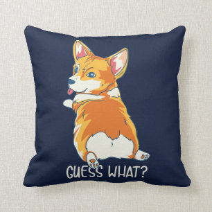 Coussin Corgi Devine Quel Chien Gag Monogramme