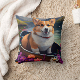 Coussin Corgi sur une pagaie : une aventure Pittoresque