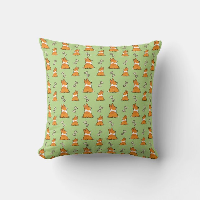 Coussin | CorgiThings de motif de bout de corgi (Recto)