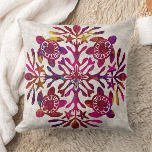 Coussin Corneille à mannequins Hawaii honu tortue batik