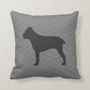 Coussin Corse de canne Silhouette Gris Herringbone
