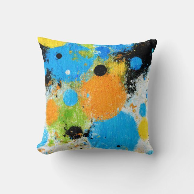 Coussin Cosmic Chromatic Splatter: Abstract Orbit (Recto)