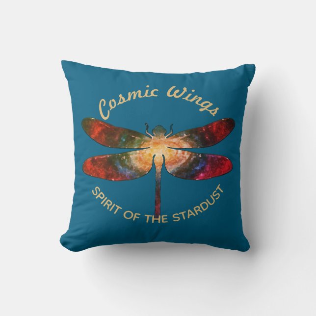 Coussin Cosmic Dragonfly • Galaxy Wings & Nebula Trails (Recto)