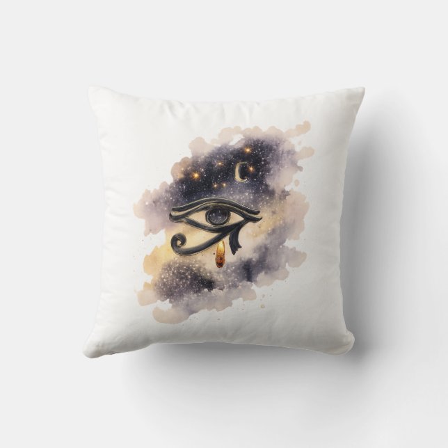 Coussin Cosmic Eye of Horus Egyptian Mythology Decor (Verso)