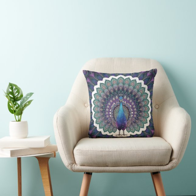 Coussin Cosmic Peacock Mandala Thlow (Chaise)