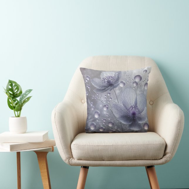 Coussin Cosmos pourpre et gouttes de ragoût (Chaise)