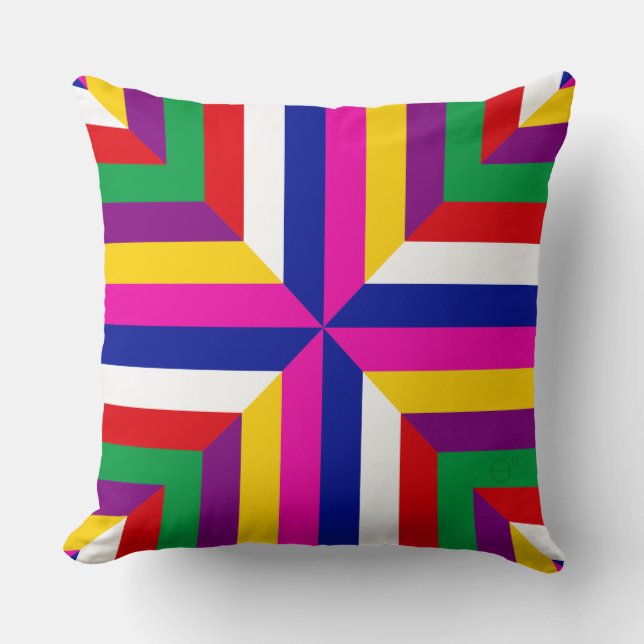 Coussin Cosmos-prototype - Bleu/Magenta – Équilibré (Recto)