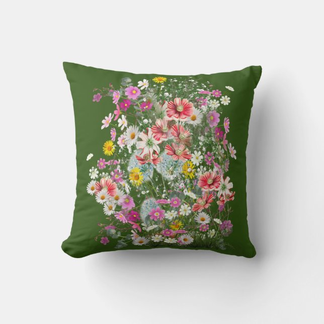 Coussin Cosmos Wilderness Wild Flowers (Recto)