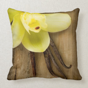Coussin Cosses et fleur de vanille au-dessus d'arrière -