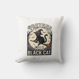 Coussin Costume de Chat Noir Vintage Halloween Sorcière Ch