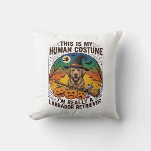 Coussin Costume Humain Labrador Retriever Sorcière d'Hallo